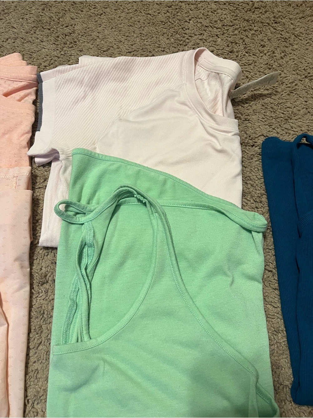 Mixed Tank Top and Tee Bundle - Pastel Pink, Mint, White, Teal - Picture 3 of 5